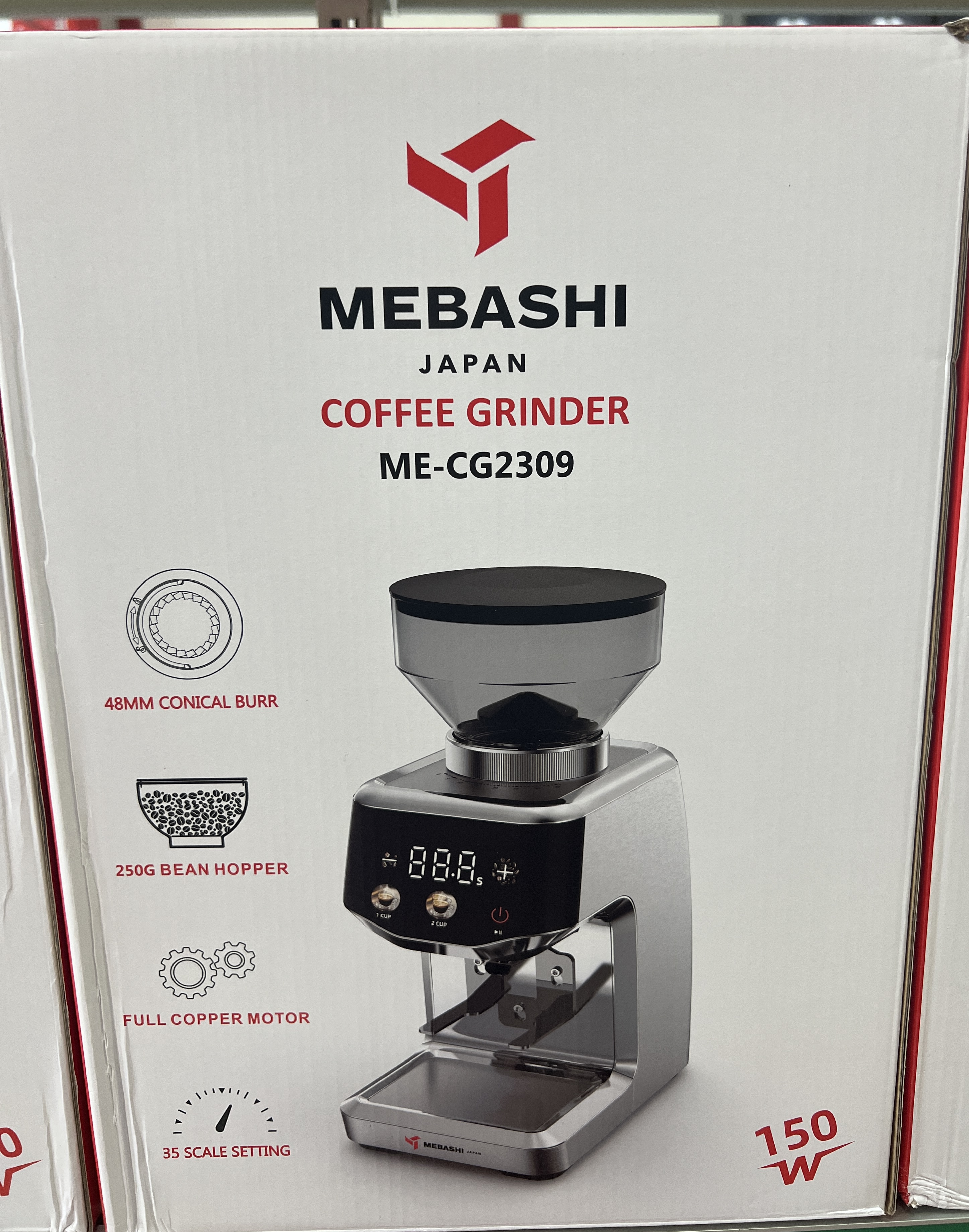آسیاب قهوه مباشی مدل ME-CG2309 توان 150 وات