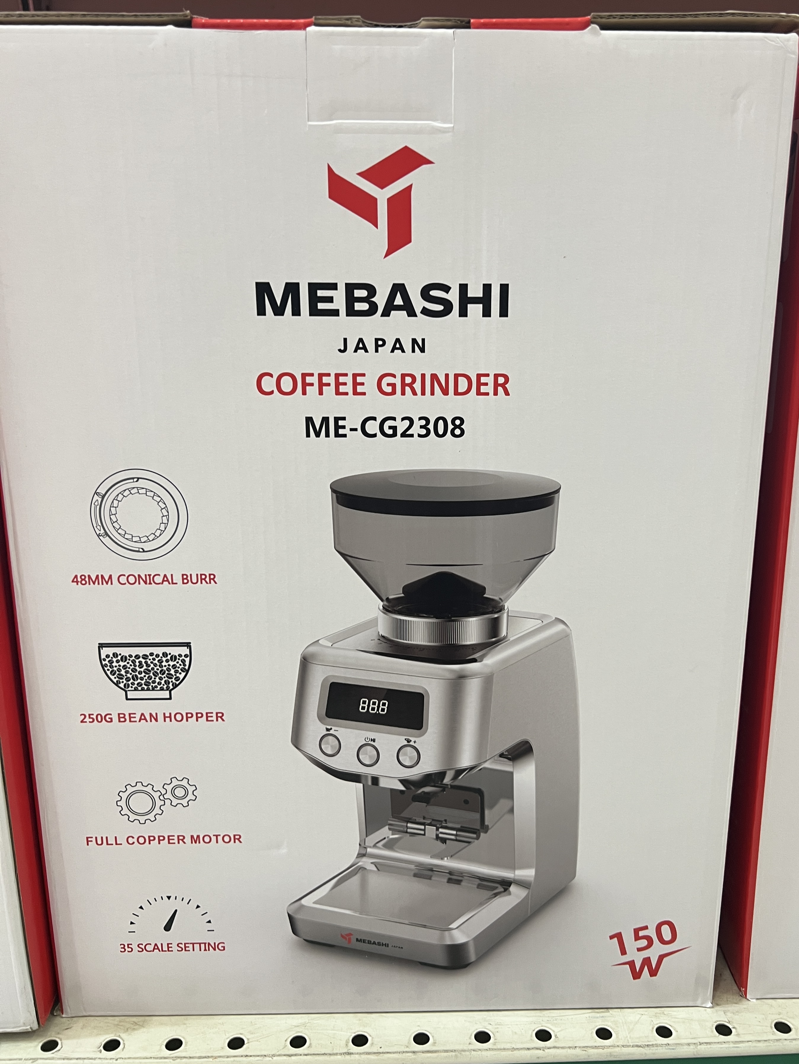 آسیاب قهوه مباشی مدل ME-CG2308 توان 180 وات